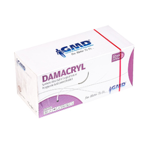 DAMACRYL USP 6-0/45cm/jehla 13mm, 3/8 reverzní řez, PGA fialová (12ks/bal)