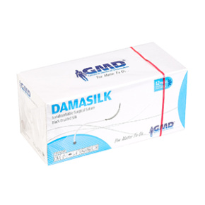 DAMASILK USP 3-0/75cm/jehla 19mm, 3/8, reverzní řez, hedvábí, černá (12ks/bal)