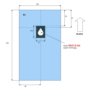 Dentální operační rouška 100x120cm s otvorem (40ks/bal)(80ks/kart)