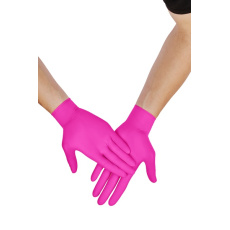 Vyšetřovací  rukavice nitrilové bez pudru MAGENTA  – velikost M (100ks) 