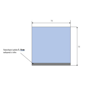 Operační rouška 75x75cm s lepením (40ks/bal)(160ks/kart)